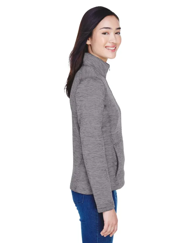 Devon & Jones Ladies' Newbury Mélange Fleece Quarter-Zip — view 4