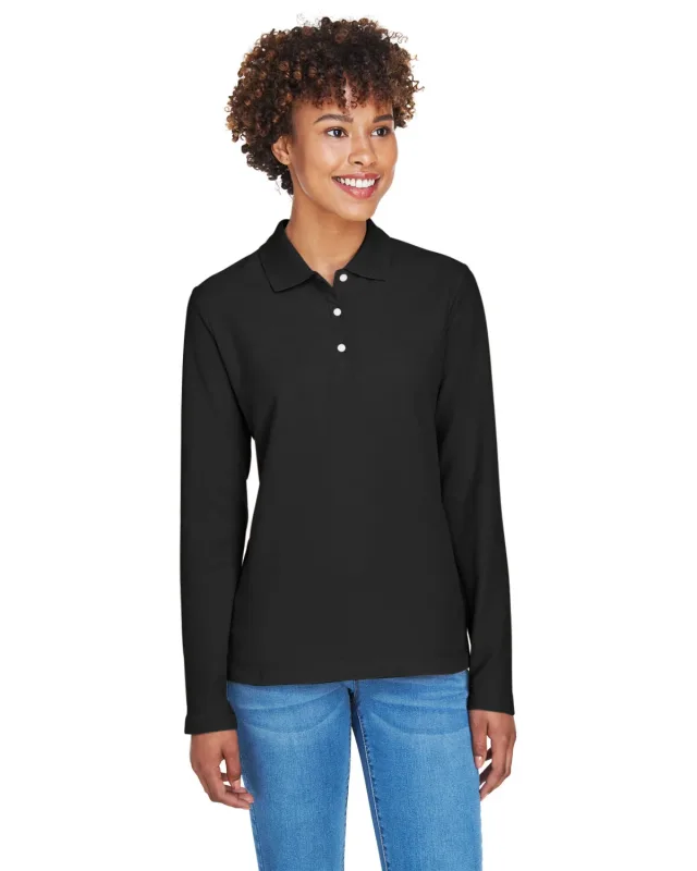 Devon & Jones Ladies' Pima Piqué Long-Sleeve Polo — view 11