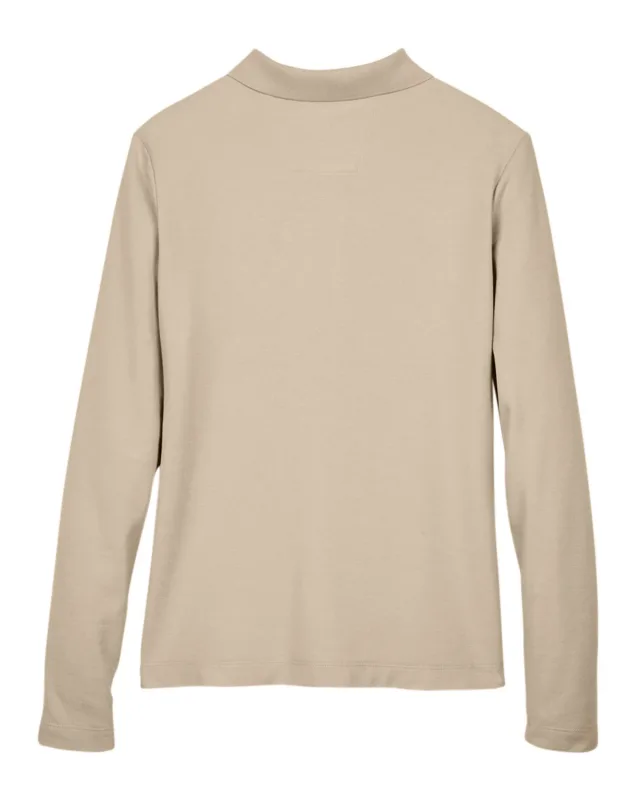 Devon & Jones Ladies' Pima Piqué Long-Sleeve Polo — view 2