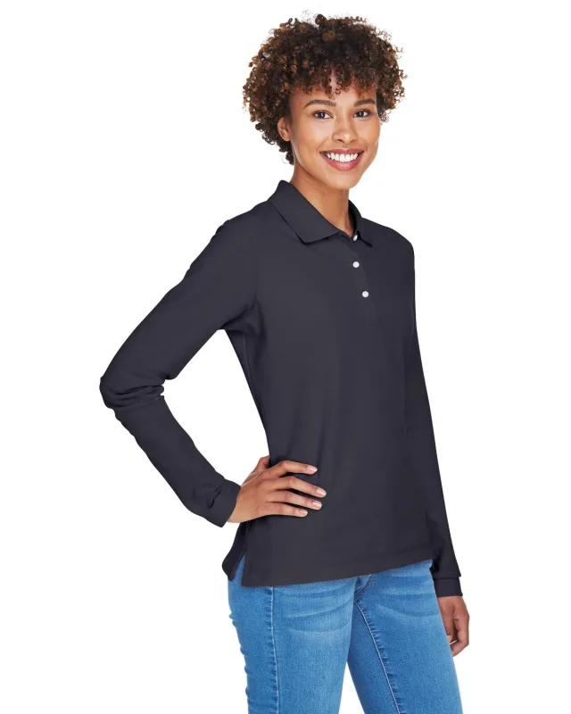 Devon & Jones Ladies' Pima Piqué Long-Sleeve Polo — view 20