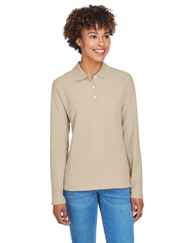 Devon & Jones Ladies' Pima Piqué Long-Sleeve Polo — view 4