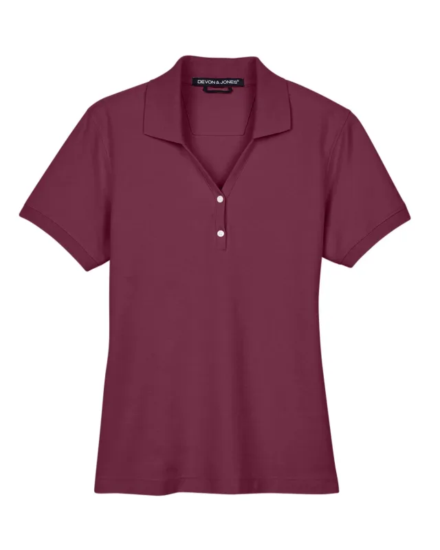 Devon & Jones Ladies' Pima Piqué Y-Collar Polo — view 100