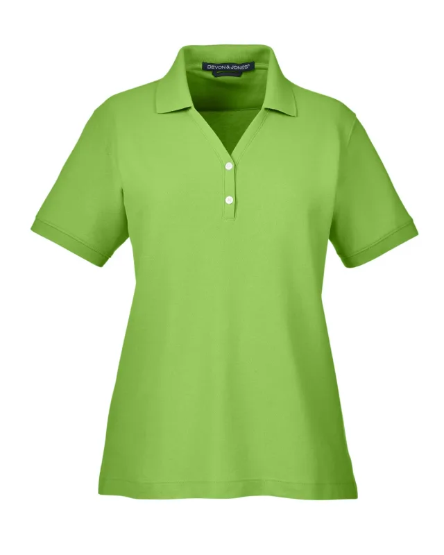 Devon & Jones Ladies' Pima Piqué Y-Collar Polo — view 12