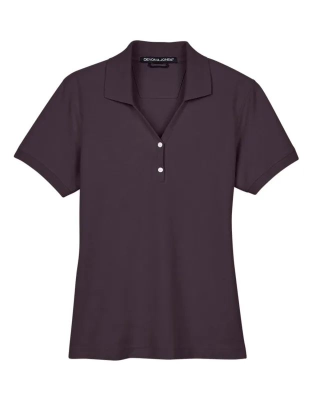 Devon & Jones Ladies' Pima Piqué Y-Collar Polo — view 128