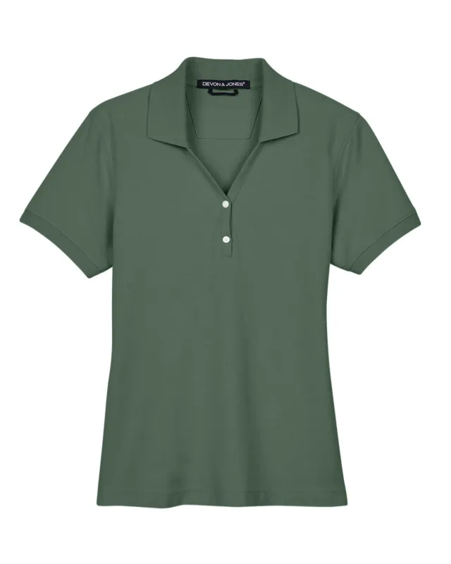 Devon & Jones Ladies' Pima Piqué Y-Collar Polo — view 17