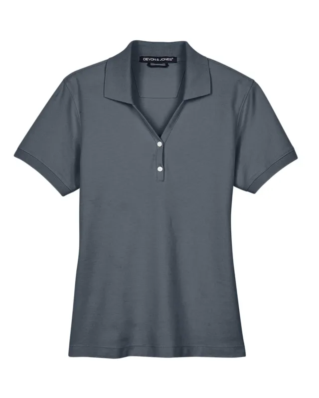 Devon & Jones Ladies' Pima Piqué Y-Collar Polo — view 24