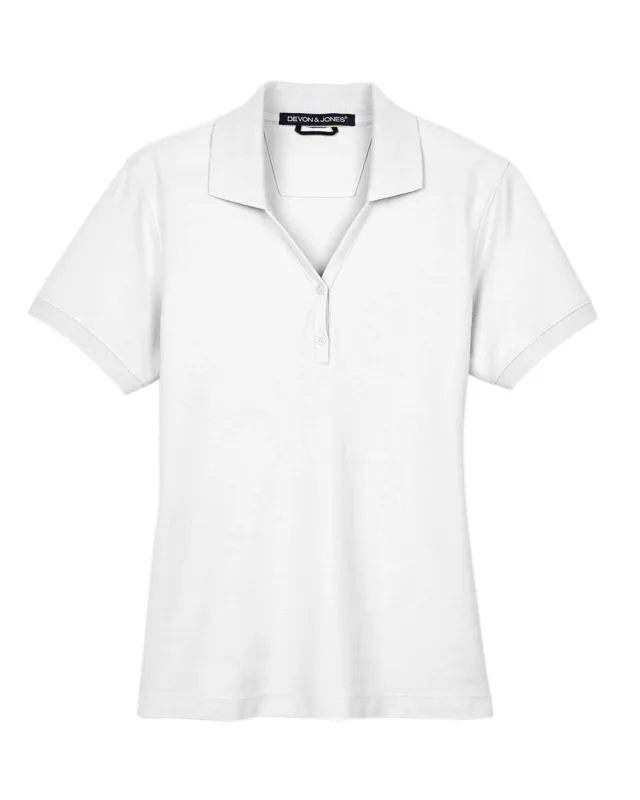 Devon & Jones Ladies' Pima Piqué Y-Collar Polo — view 3