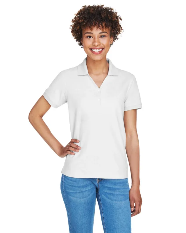 Devon & Jones Ladies' Pima Piqué Y-Collar Polo — view 4