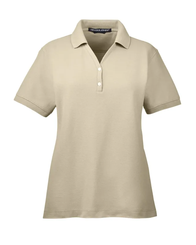 Devon & Jones Ladies' Pima Piqué Y-Collar Polo — view 40