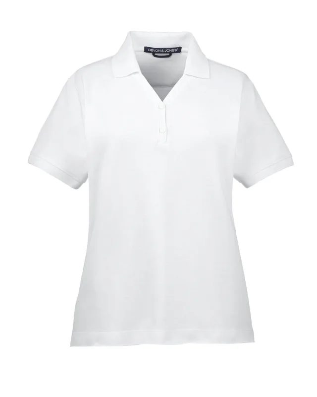 Devon & Jones Ladies' Pima Piqué Y-Collar Polo — view 5