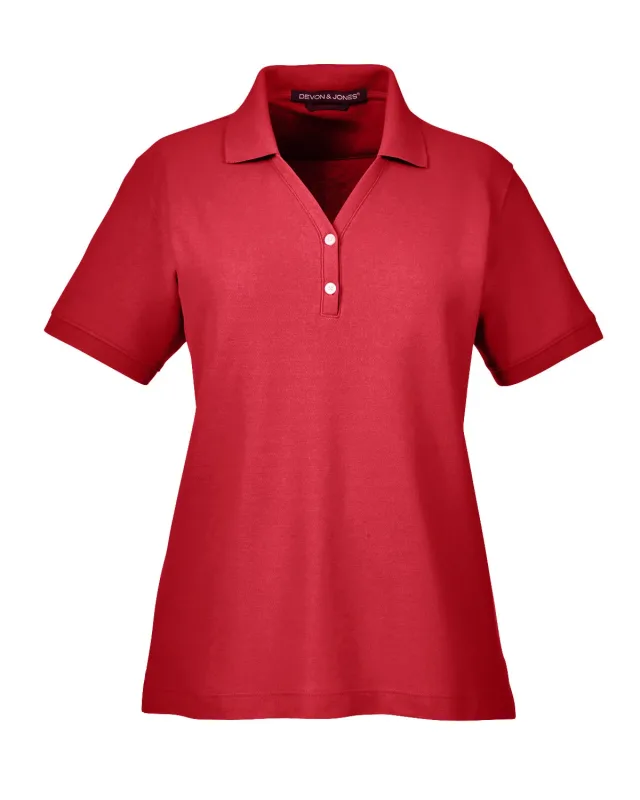 Devon & Jones Ladies' Pima Piqué Y-Collar Polo — view 68