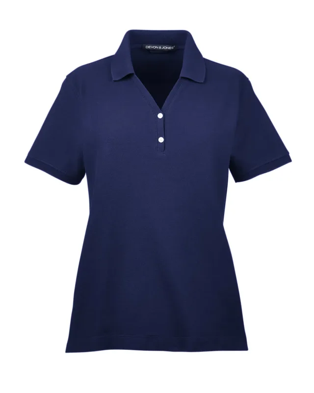 Devon & Jones Ladies' Pima Piqué Y-Collar Polo — view 82