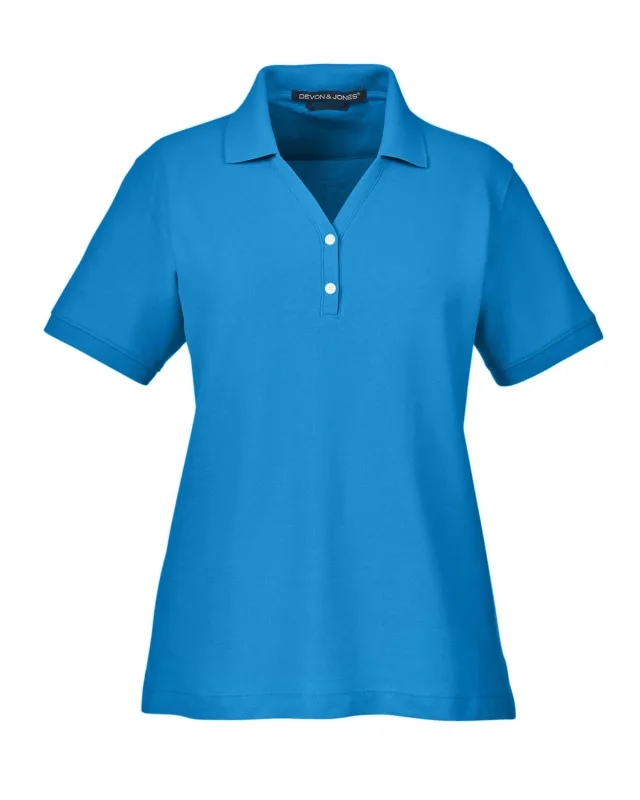 Devon & Jones Ladies' Pima Piqué Y-Collar Polo — view 89