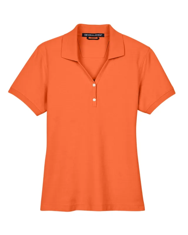 Devon & Jones Ladies' Pima Piqué Y-Collar Polo — view 93