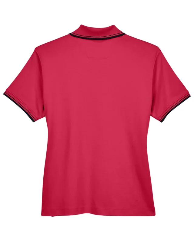 Devon & Jones Ladies' Tipped Perfect Pima Interlock Polo — view 14