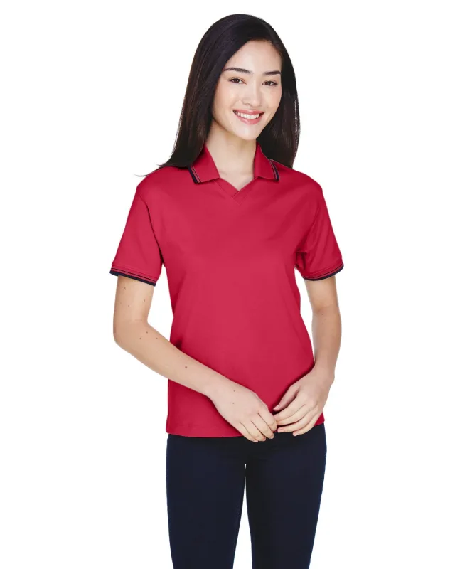 Devon & Jones Ladies' Tipped Perfect Pima Interlock Polo — view 16
