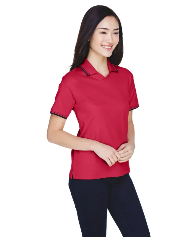 Devon & Jones Ladies' Tipped Perfect Pima Interlock Polo — view 18