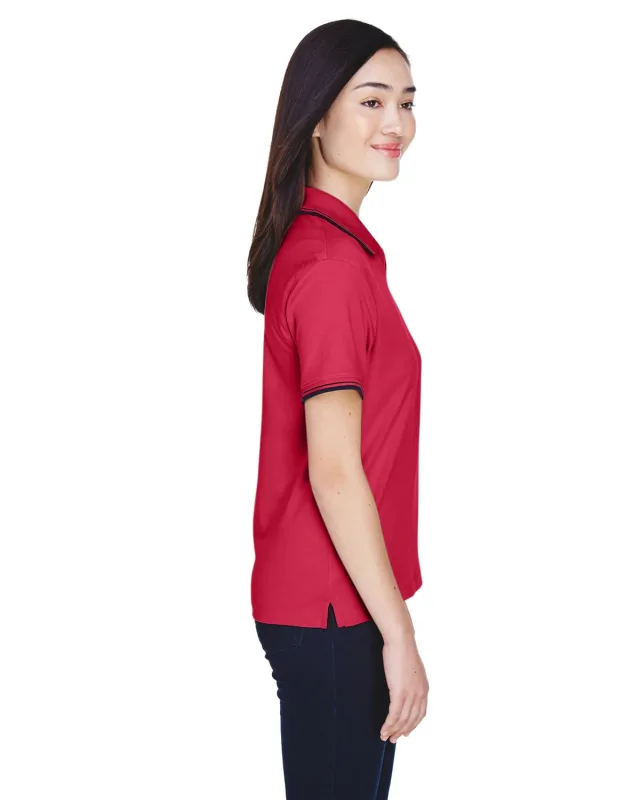 Devon & Jones Ladies' Tipped Perfect Pima Interlock Polo — view 19