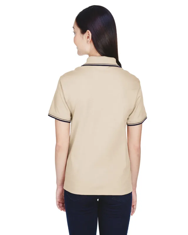 Devon & Jones Ladies' Tipped Perfect Pima Interlock Polo — view 20