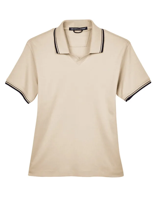 Devon & Jones Ladies' Tipped Perfect Pima Interlock Polo — view 22