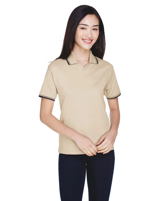 Devon & Jones Ladies' Tipped Perfect Pima Interlock Polo — view 23