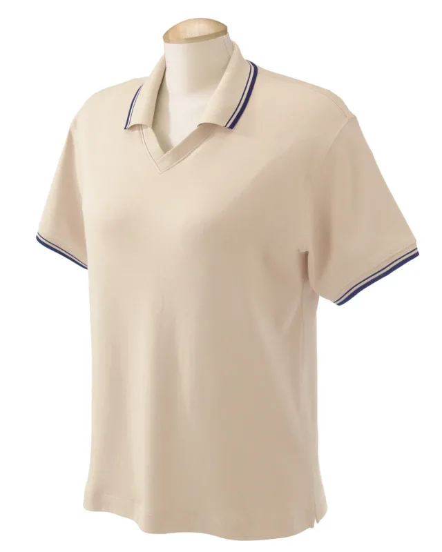 Devon & Jones Ladies' Tipped Perfect Pima Interlock Polo — view 24