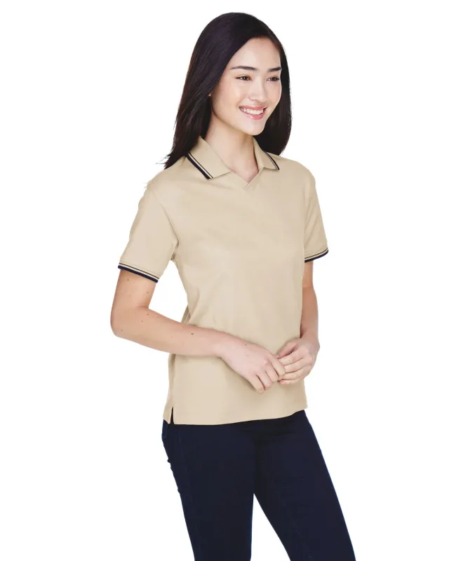 Devon & Jones Ladies' Tipped Perfect Pima Interlock Polo — view 25