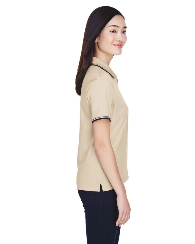 Devon & Jones Ladies' Tipped Perfect Pima Interlock Polo — view 26