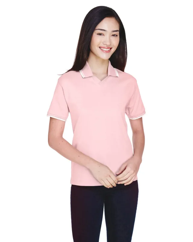 Devon & Jones Ladies' Tipped Perfect Pima Interlock Polo — view 3