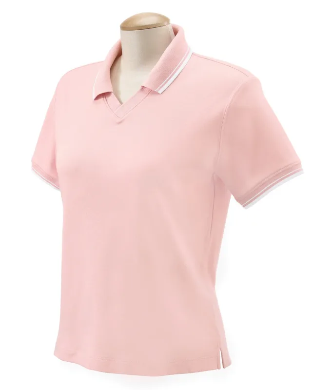 Devon & Jones Ladies' Tipped Perfect Pima Interlock Polo — view 4