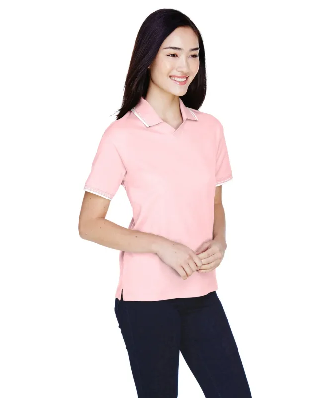 Devon & Jones Ladies' Tipped Perfect Pima Interlock Polo — view 5