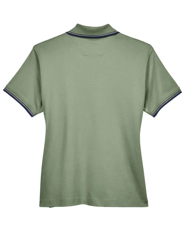 Devon & Jones Ladies' Tipped Perfect Pima Interlock Polo — view 7