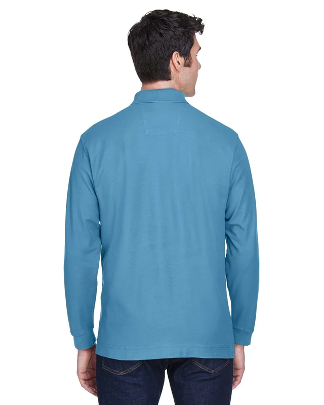 Devon & Jones Men's Pima Piqué Long-Sleeve Polo