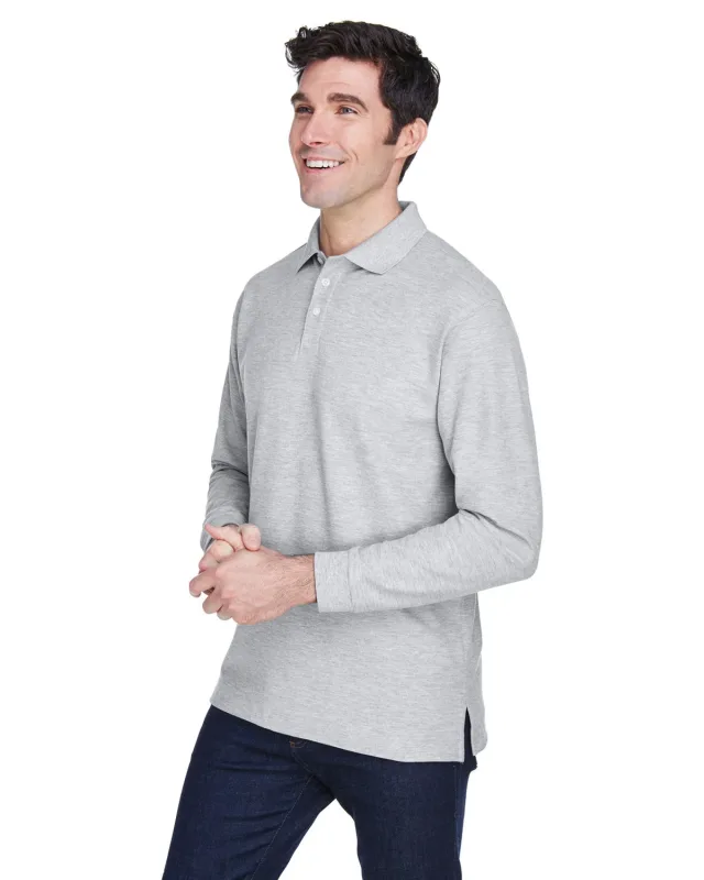 Devon & Jones Men's Pima Piqué Long-Sleeve Polo — view 13
