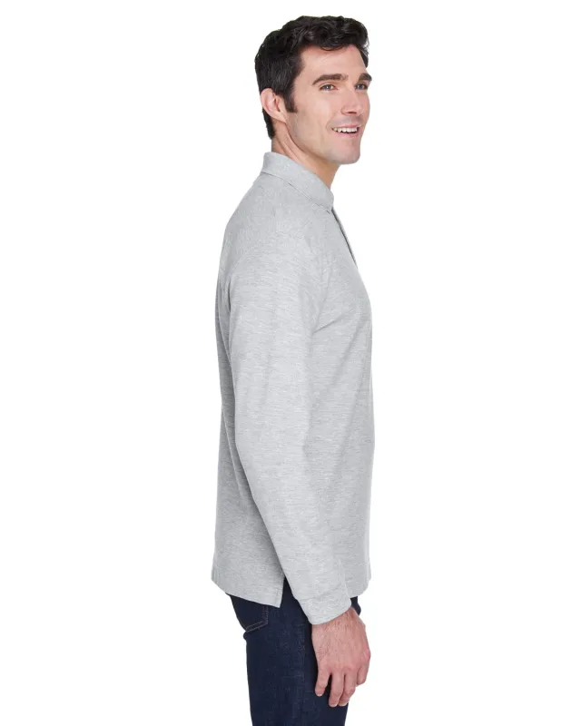 Devon & Jones Men's Pima Piqué Long-Sleeve Polo — view 14