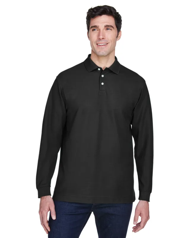 Devon & Jones Men's Pima Piqué Long-Sleeve Polo — view 18
