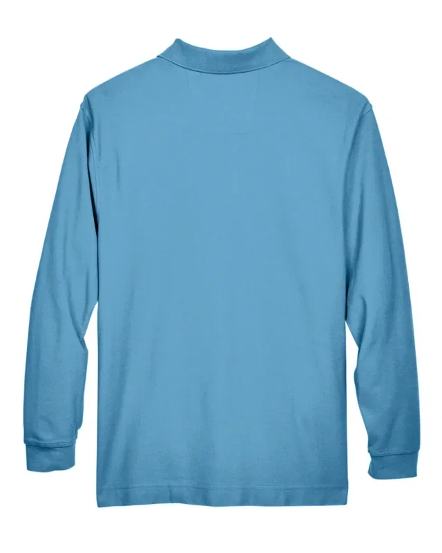 Devon & Jones Men's Pima Piqué Long-Sleeve Polo — view 2