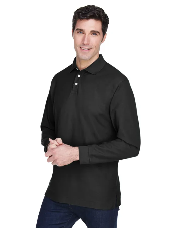 Devon & Jones Men's Pima Piqué Long-Sleeve Polo — view 20