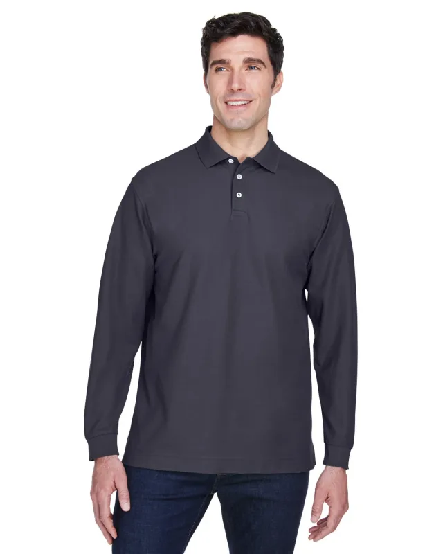 Devon & Jones Men's Pima Piqué Long-Sleeve Polo — view 25