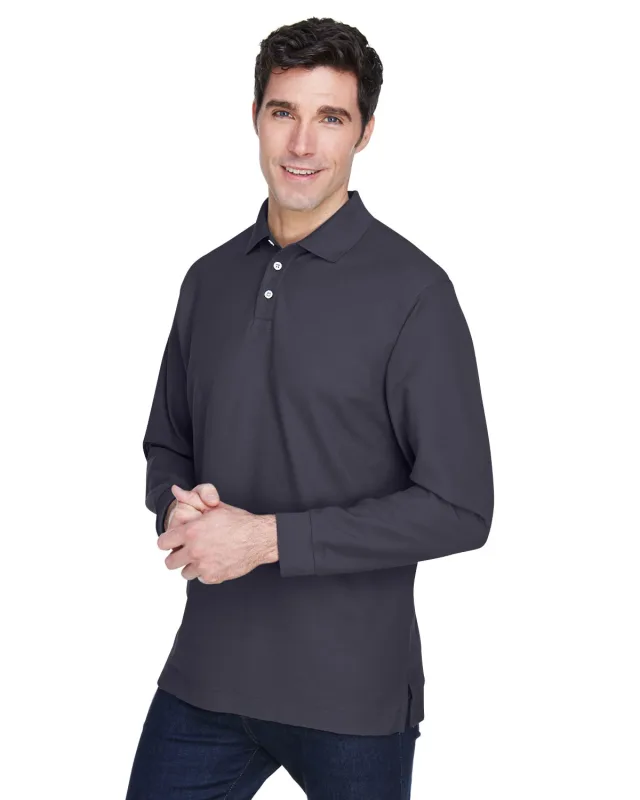 Devon & Jones Men's Pima Piqué Long-Sleeve Polo — view 27