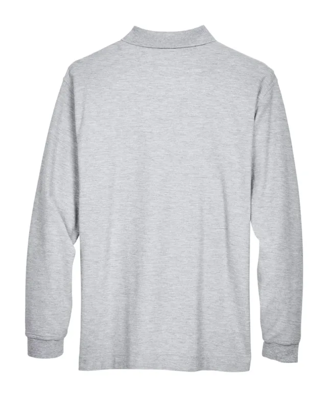 Devon & Jones Men's Pima Piqué Long-Sleeve Polo — view 9