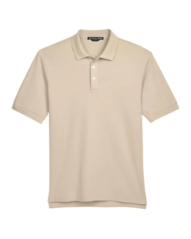 Devon & Jones Men's Solid Perfect Pima Interlock Polo — view 3