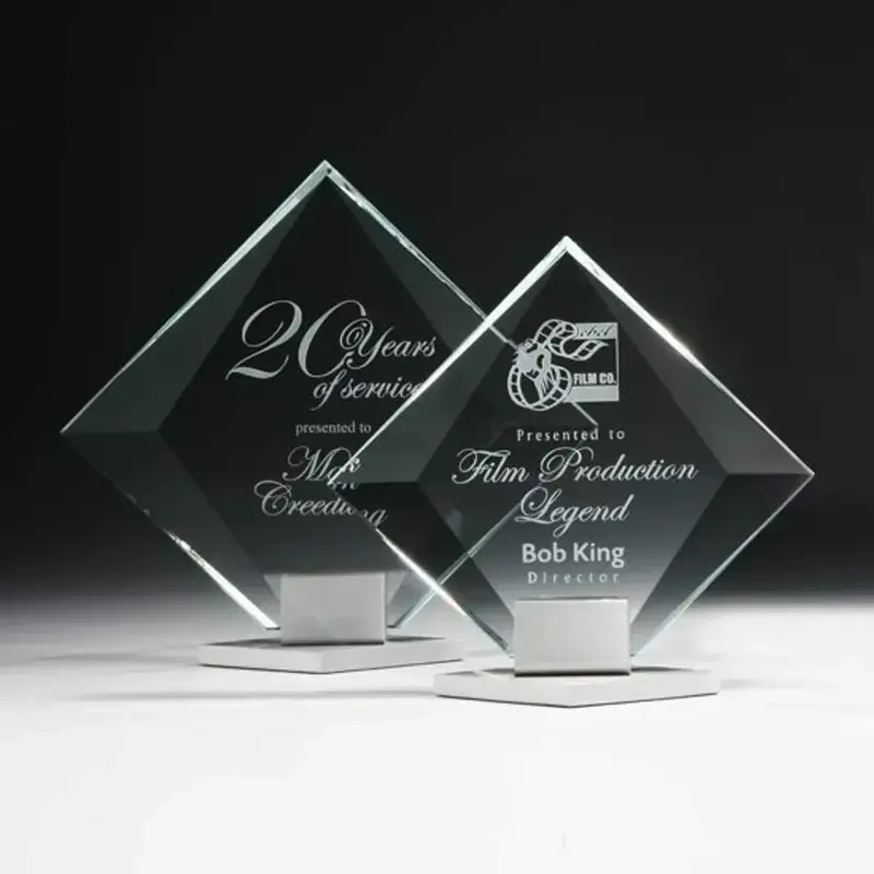 Starfire Crystal and Aluminum Custom Engraved Award