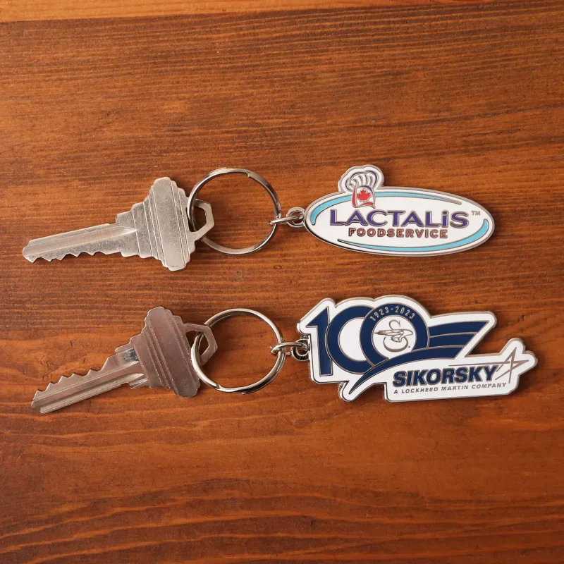 Diestruck Imitation Hard Enamel (EPOLA) Keychains: 2" W x 1" H — view 2