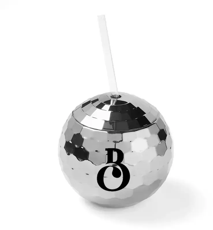 Disco Ball Tumbler with Straw