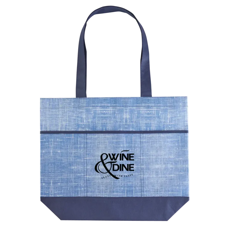 Custom Denim Look Non-Woven Tote — view 2