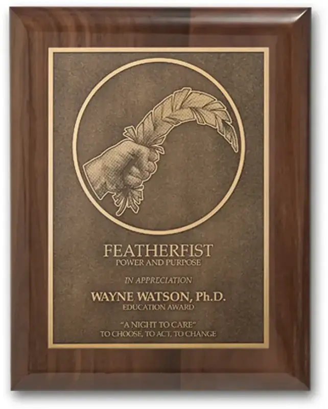 Custom Walnut Double Etch Plaque - Professional Business Recognition Award