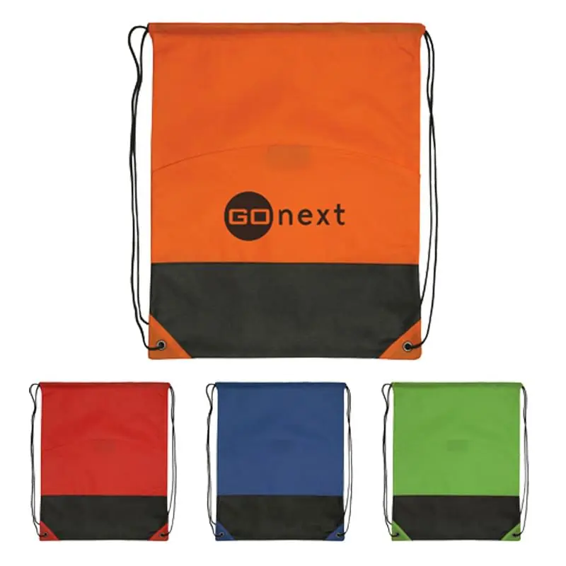 Drawstring Backpack - Non-Woven Two Tone Drawstring Bag