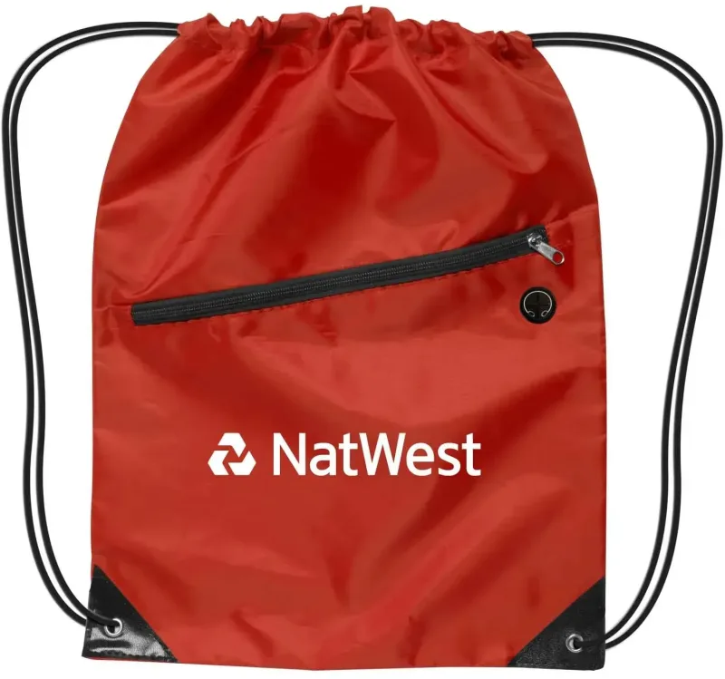 Custom Drawstring Backpack with Zipper — view 2