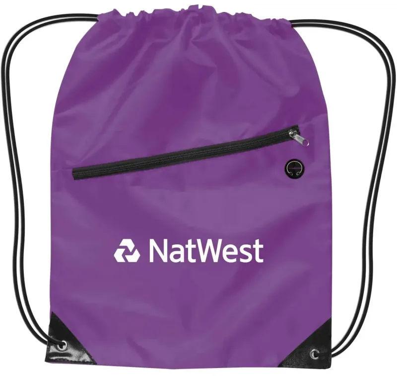 Custom Drawstring Backpack with Zipper — view 3